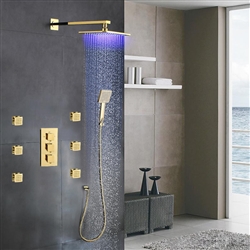 Multi Spray Shower Fixtures In Brushed Gold